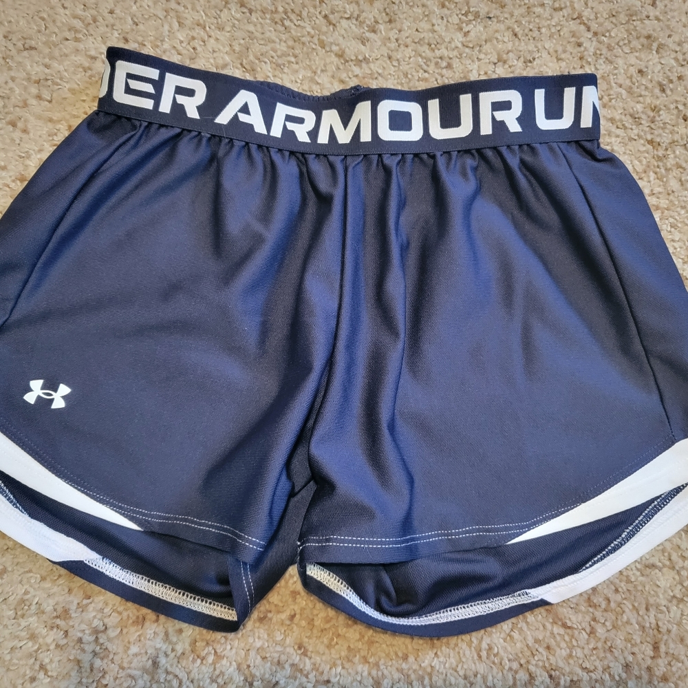 Under Armour Women's Athletic Shorts Size XS, Navy with White Accents